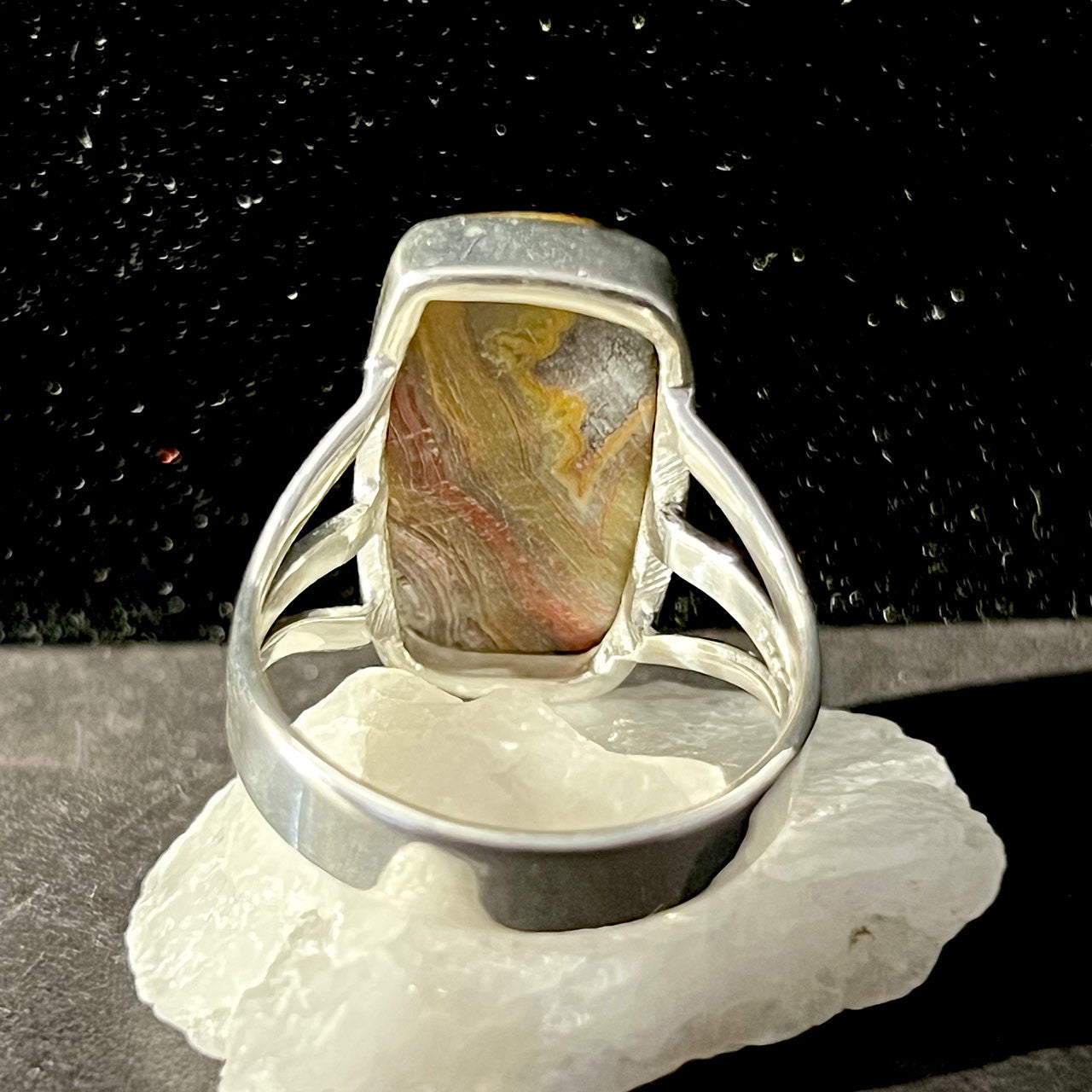 LAGUNA LACE AGATE RING STERLING SILVER