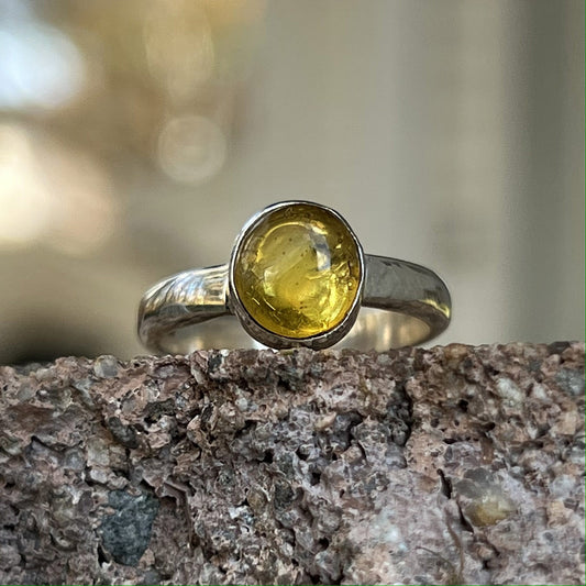 BALTIC AMBER RING STERLING SILVER