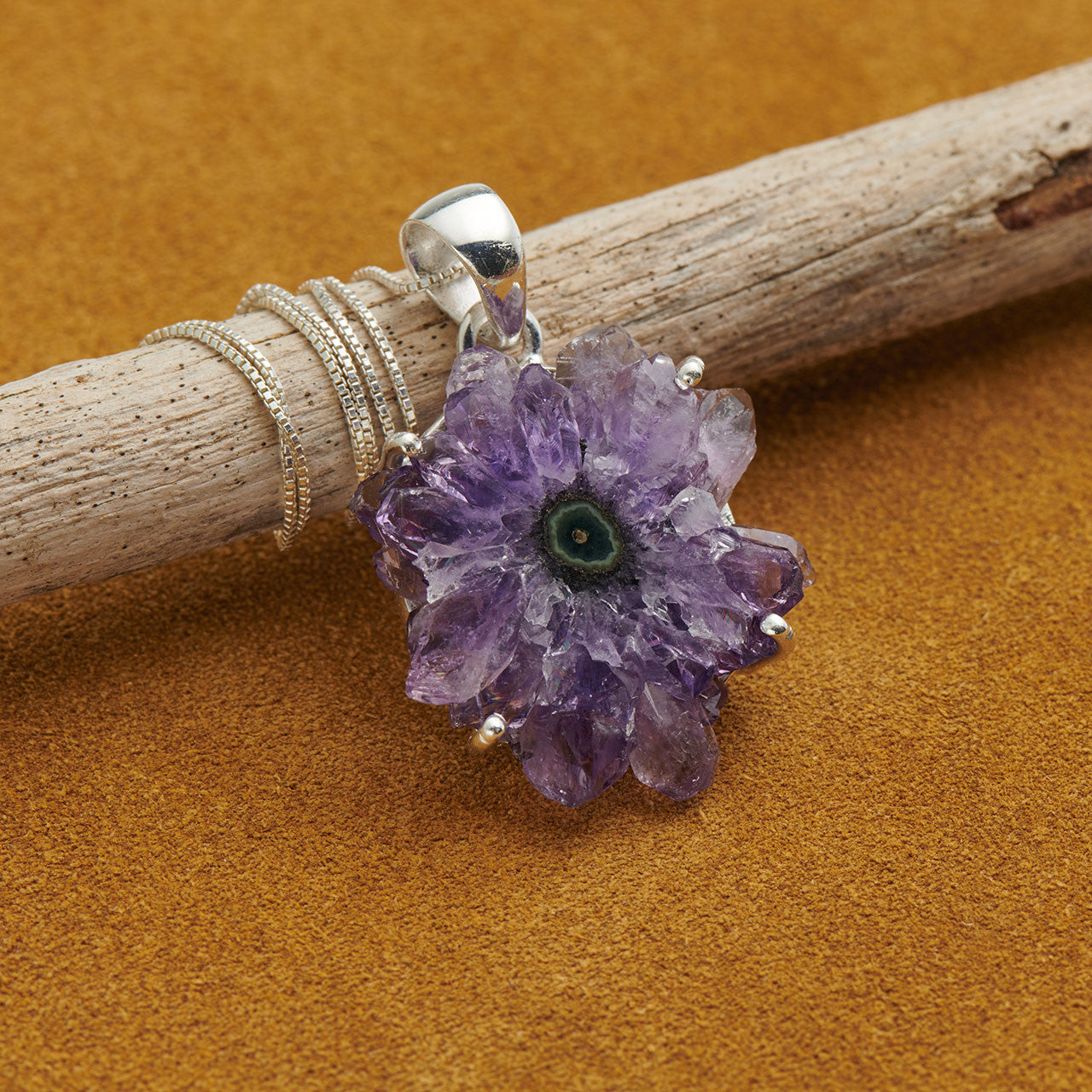 AMETHYST STALACTITE PENDANT STERLING SILVER