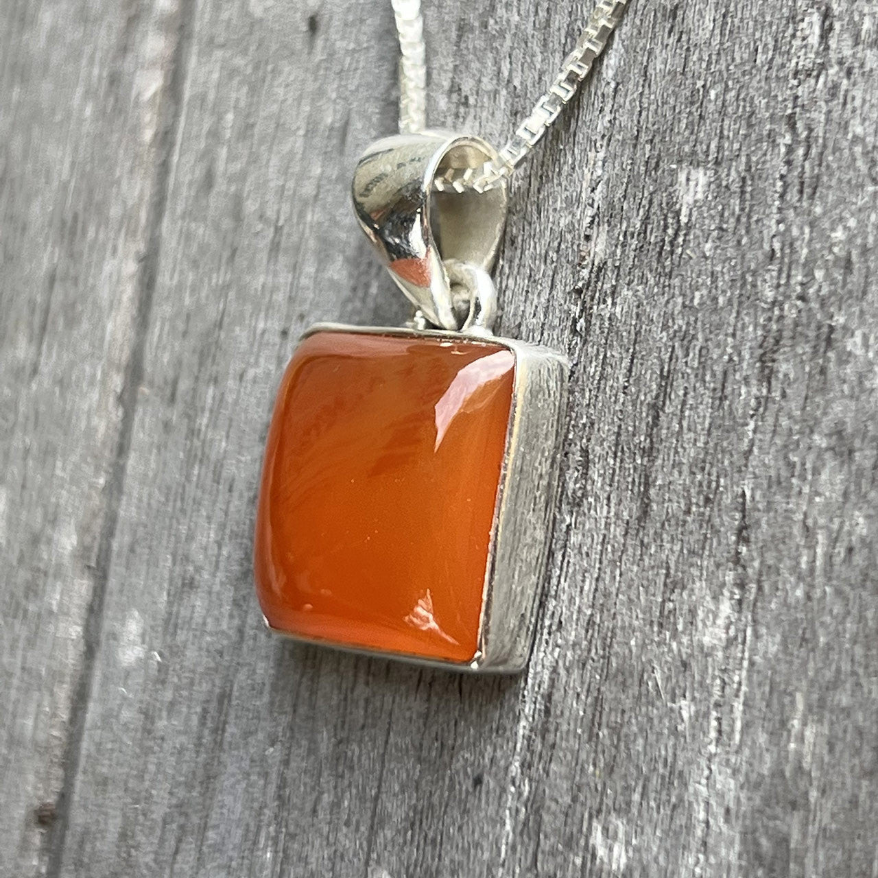 NATURAL CARNELIAN PENDANT STERLING SILVER