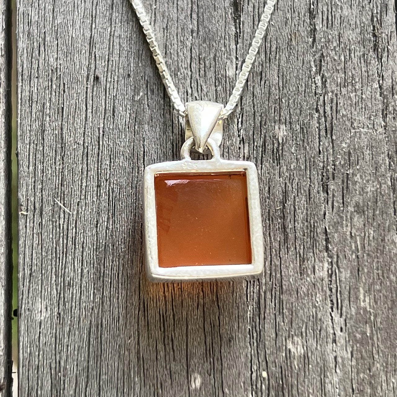 NATURAL CARNELIAN PENDANT STERLING SILVER