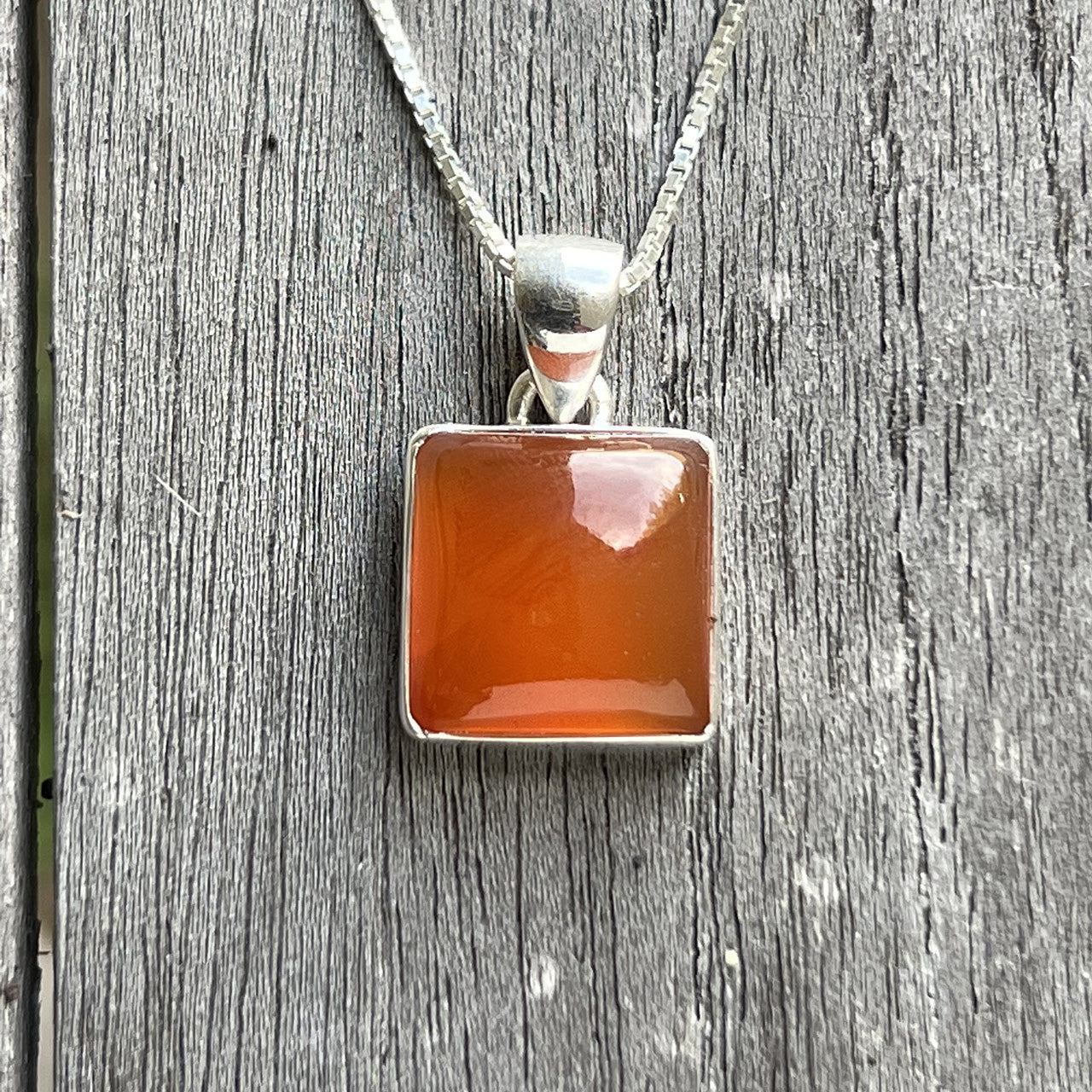 NATURAL CARNELIAN PENDANT STERLING SILVER