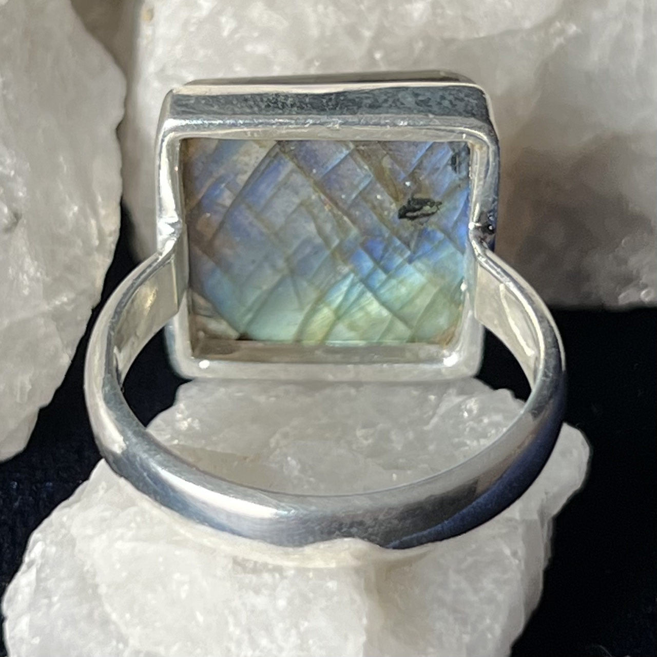 SPECTROLITE RING STERLING SILVER