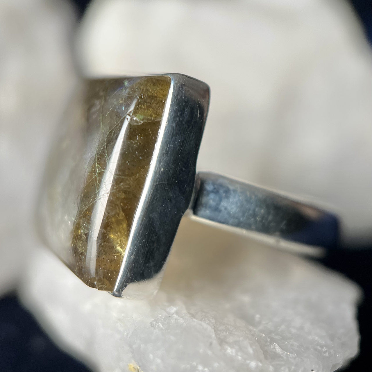 SPECTROLITE RING STERLING SILVER