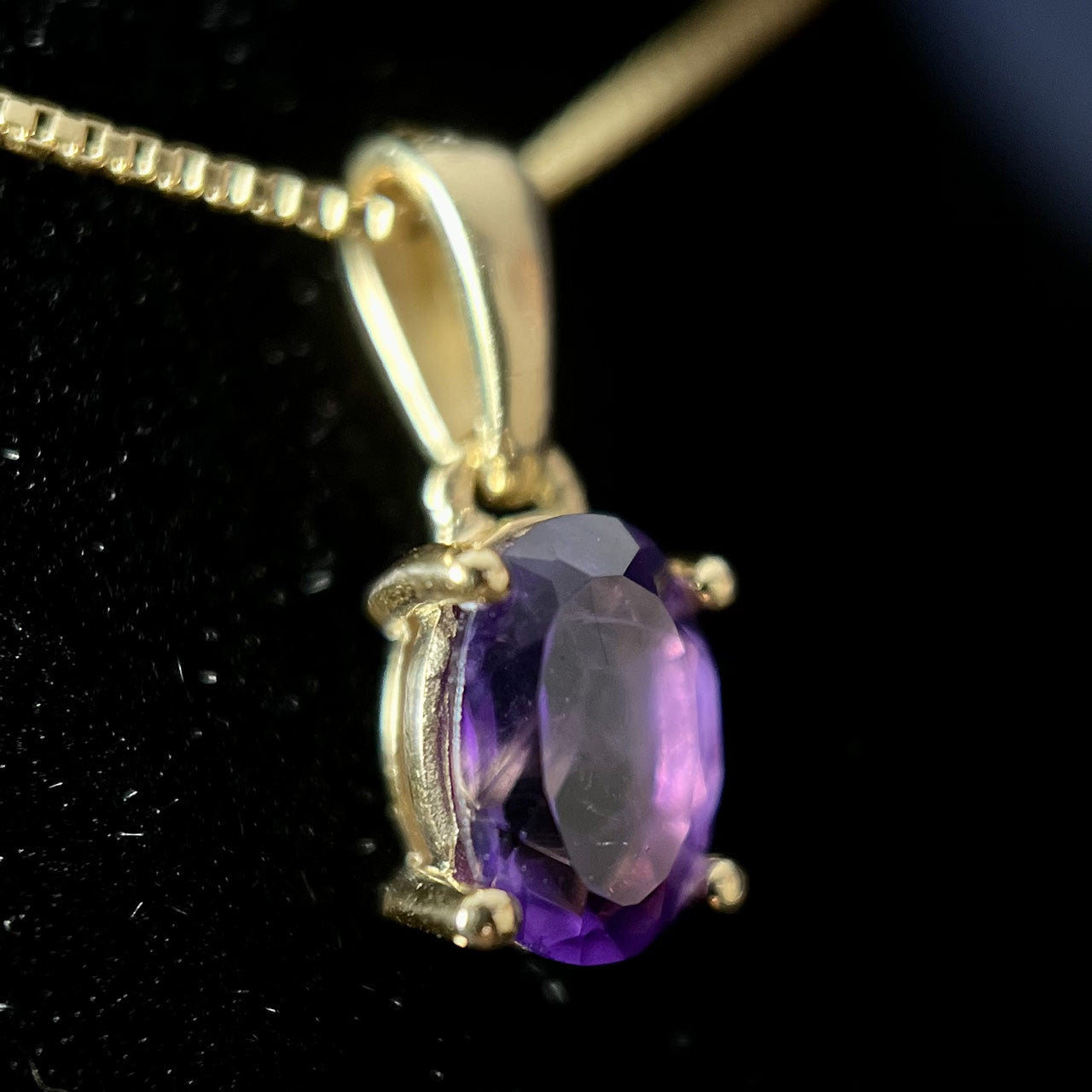 AMETHYST 18K VERMEIL GOLD 7X5 OVAL PENDANT