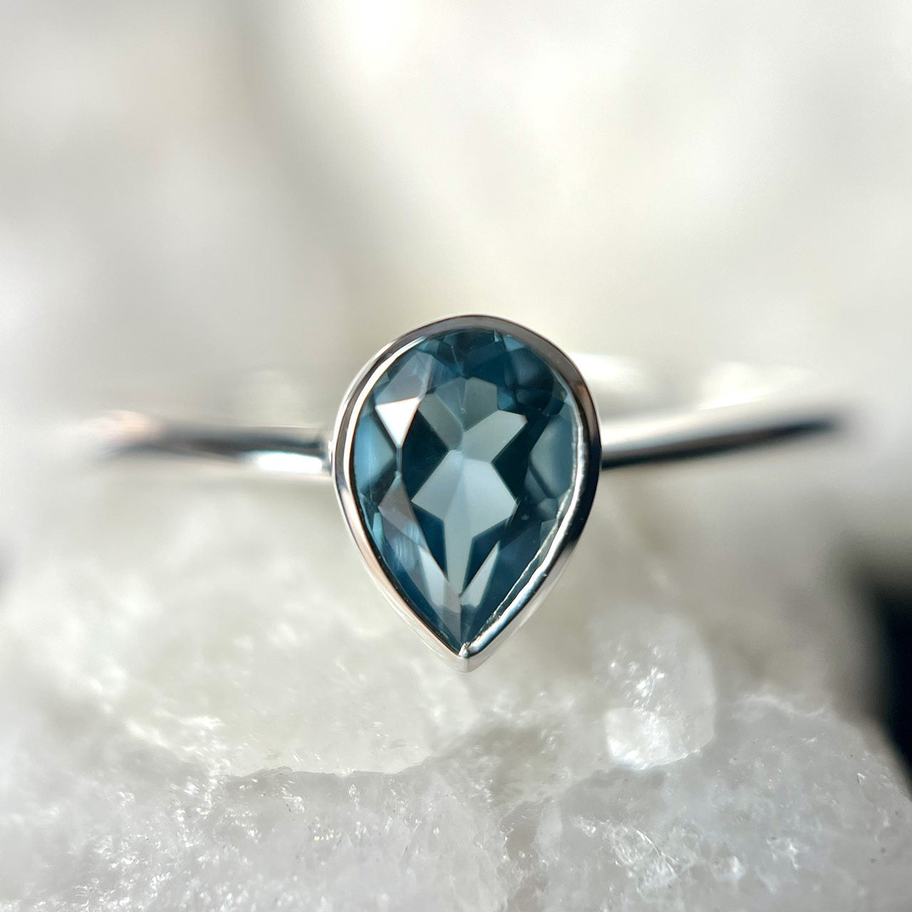 LONDON BLUE TOPAZ STERLING SILVER RING