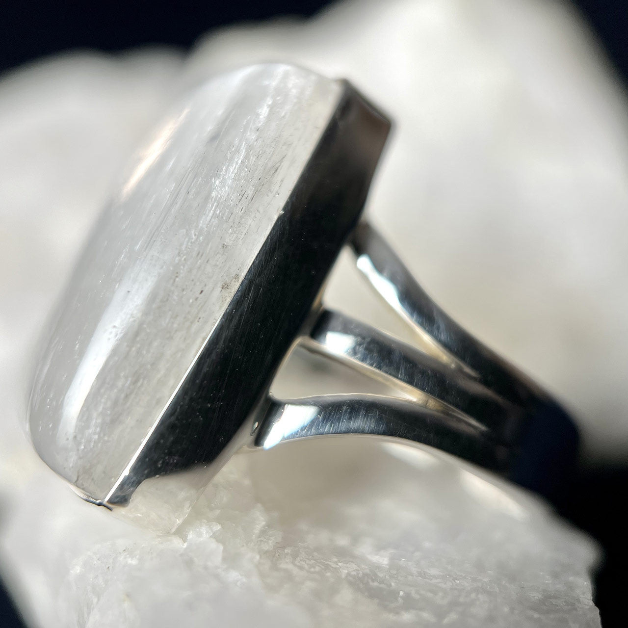 SELENITE STERLING SILVER RING