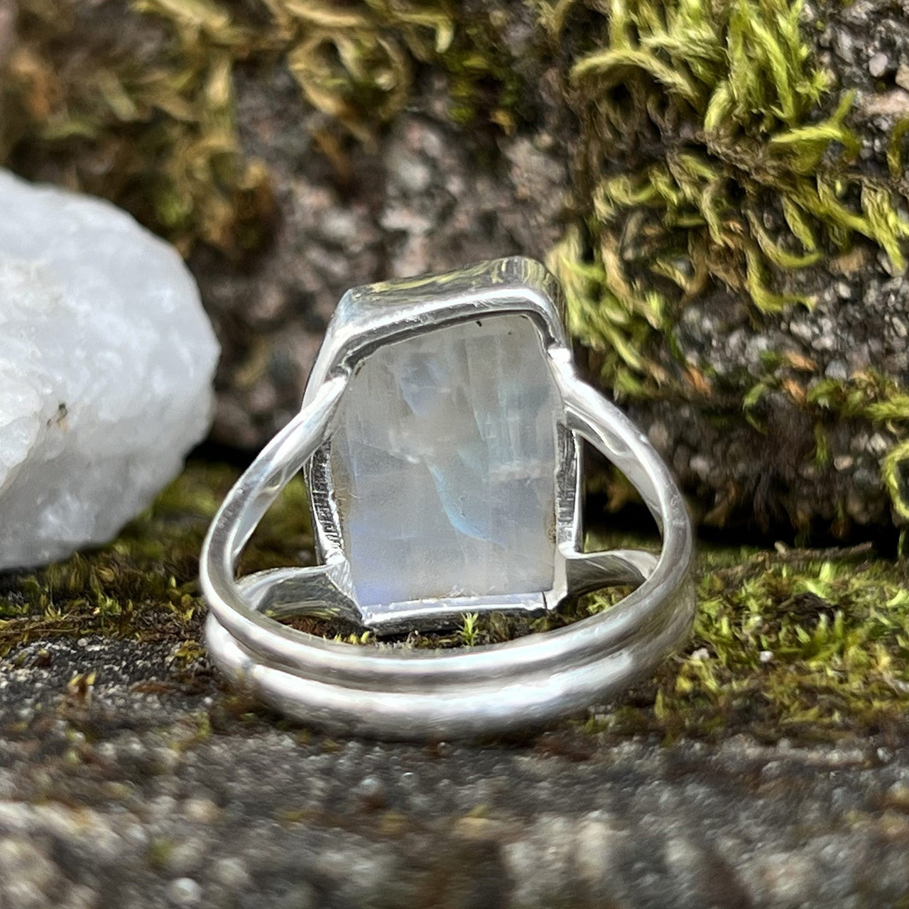 MOONSTONE RING STERLING SILVER
