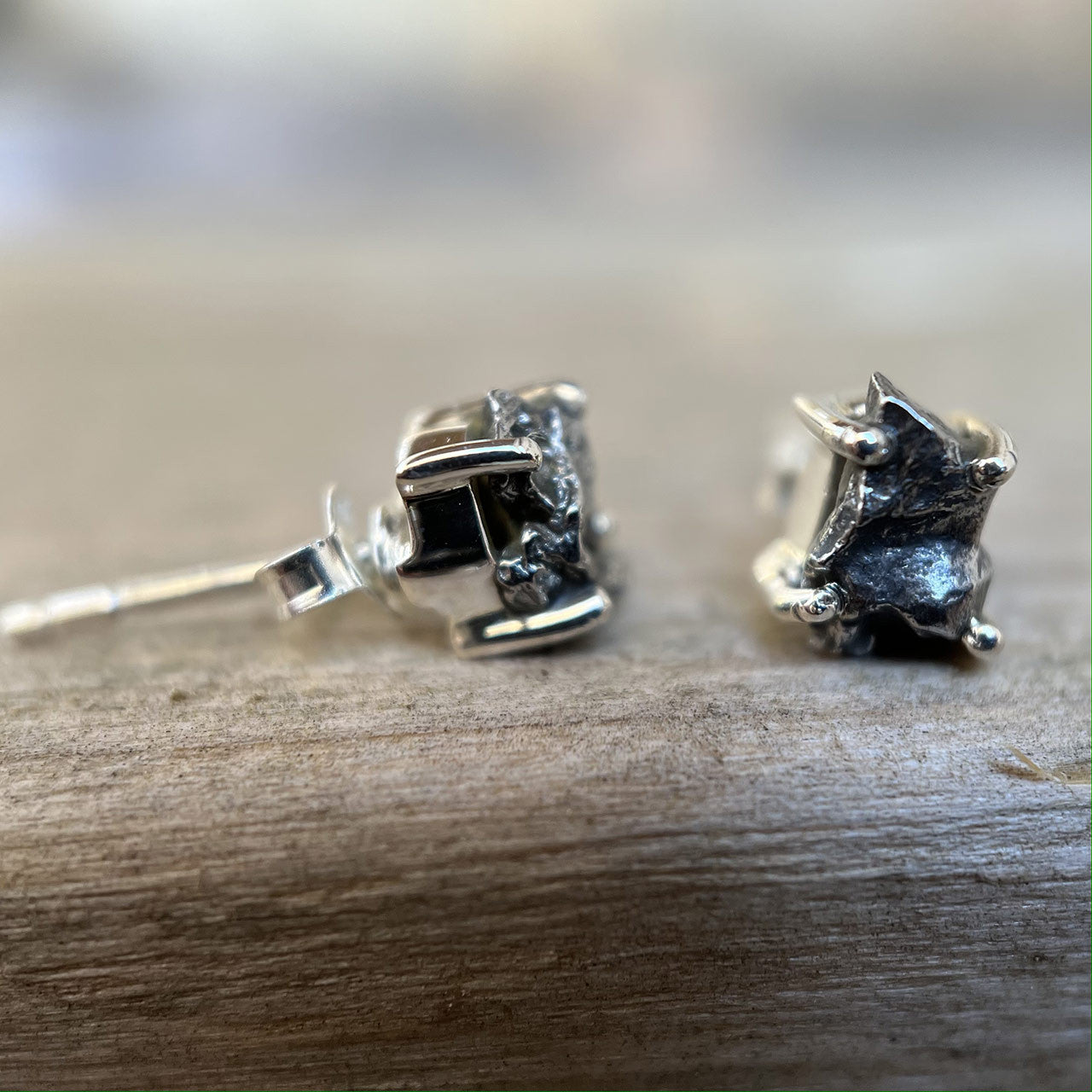 METEORITE STUD STERLING SILVER