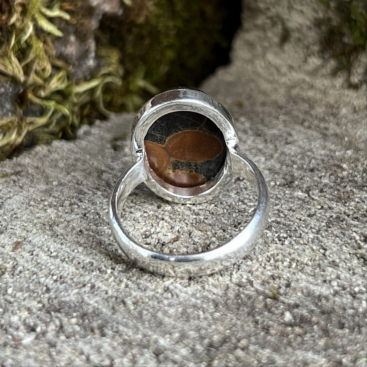 PEANUT OBSIDIAN RING STERLING SILVER