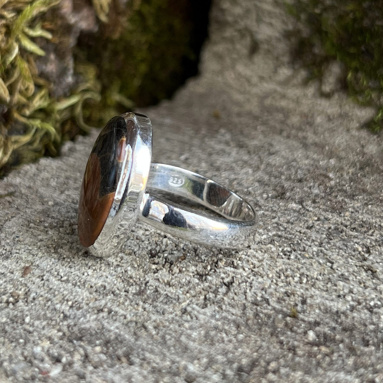 PEANUT OBSIDIAN RING STERLING SILVER