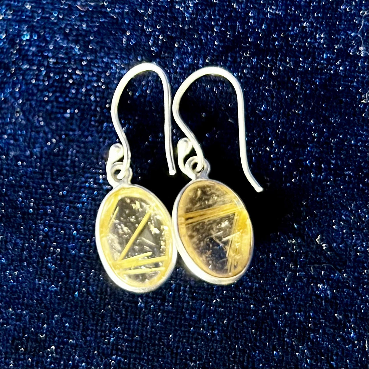 GOLDEN RUTILE EARRING STERLING SILVER