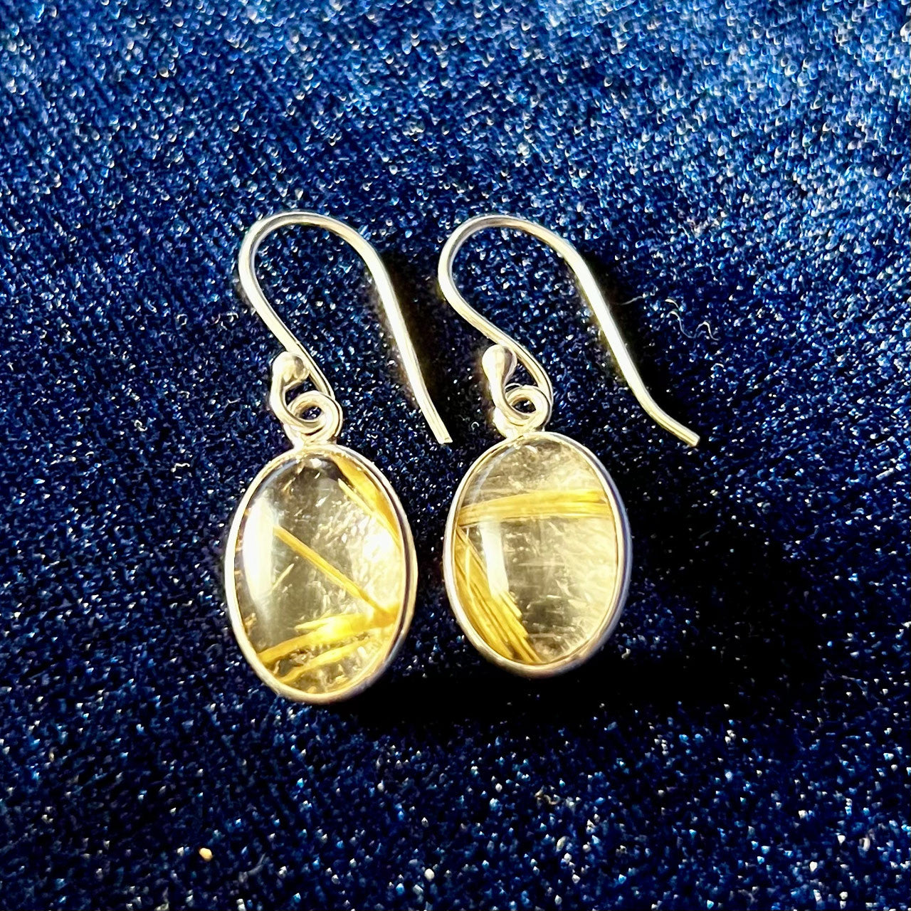 GOLDEN RUTILE EARRING STERLING SILVER