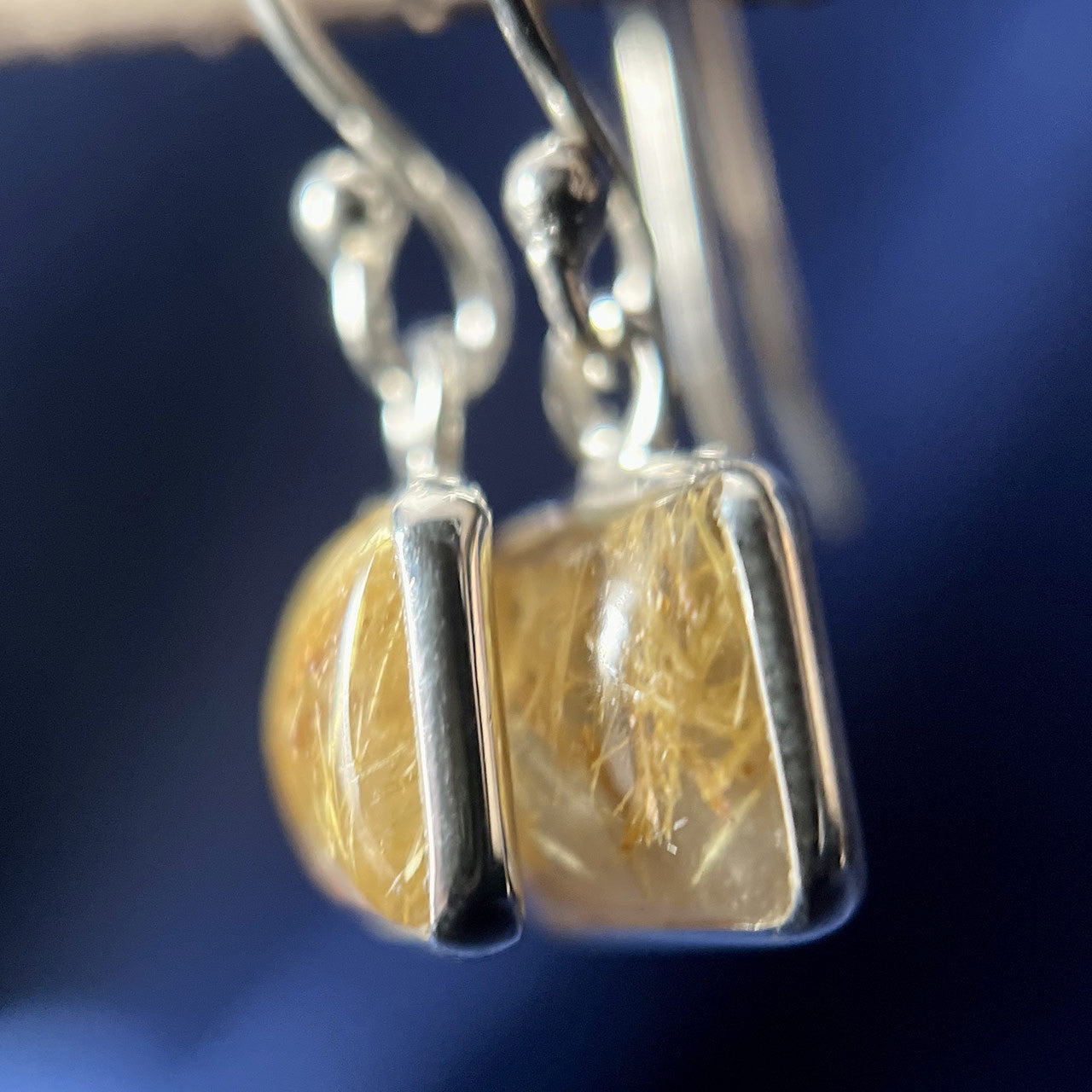 GOLDEN RUTILE EARRING STERLING SILVER