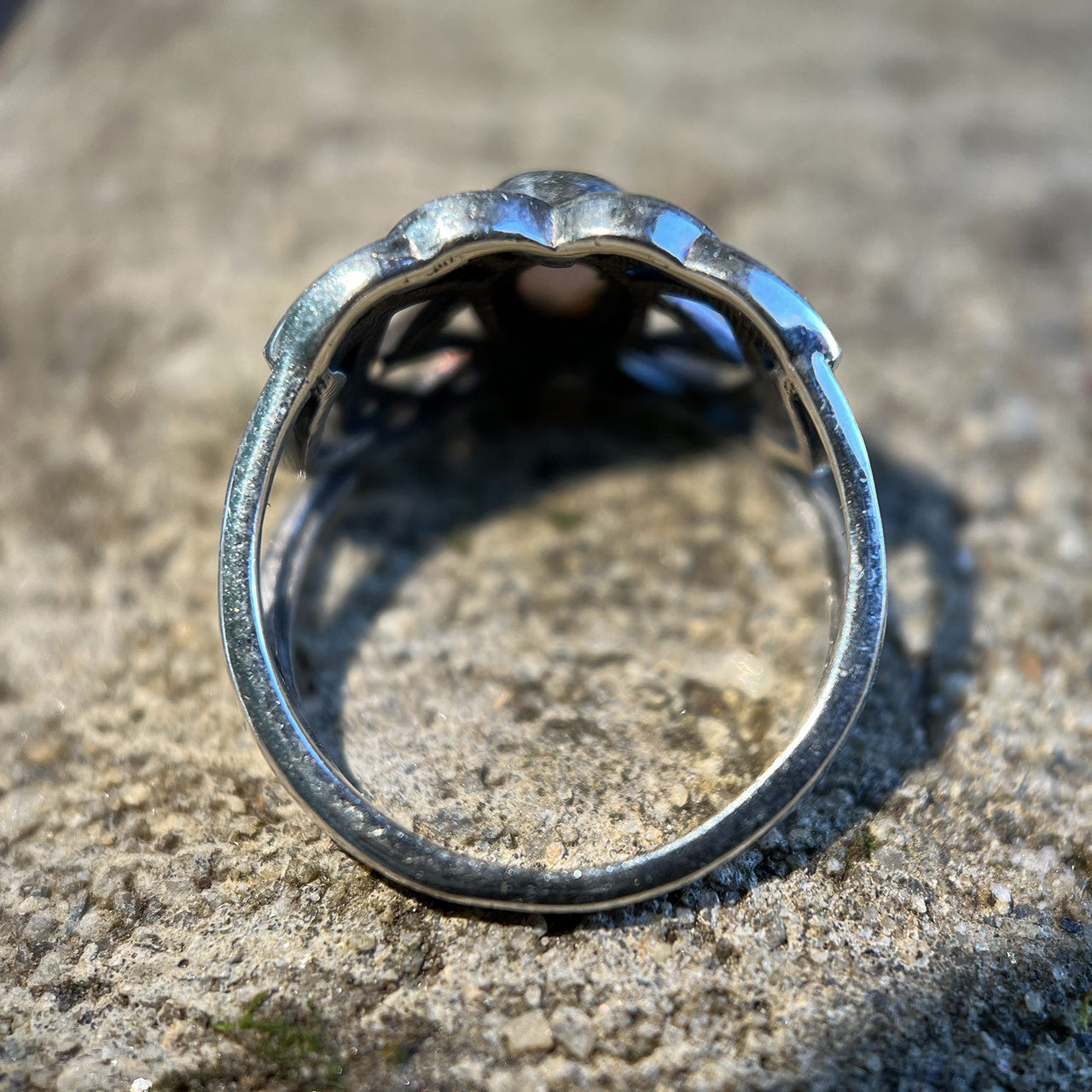 ETHIOPIAN OPAL CELTIC RING STERLING SILVER