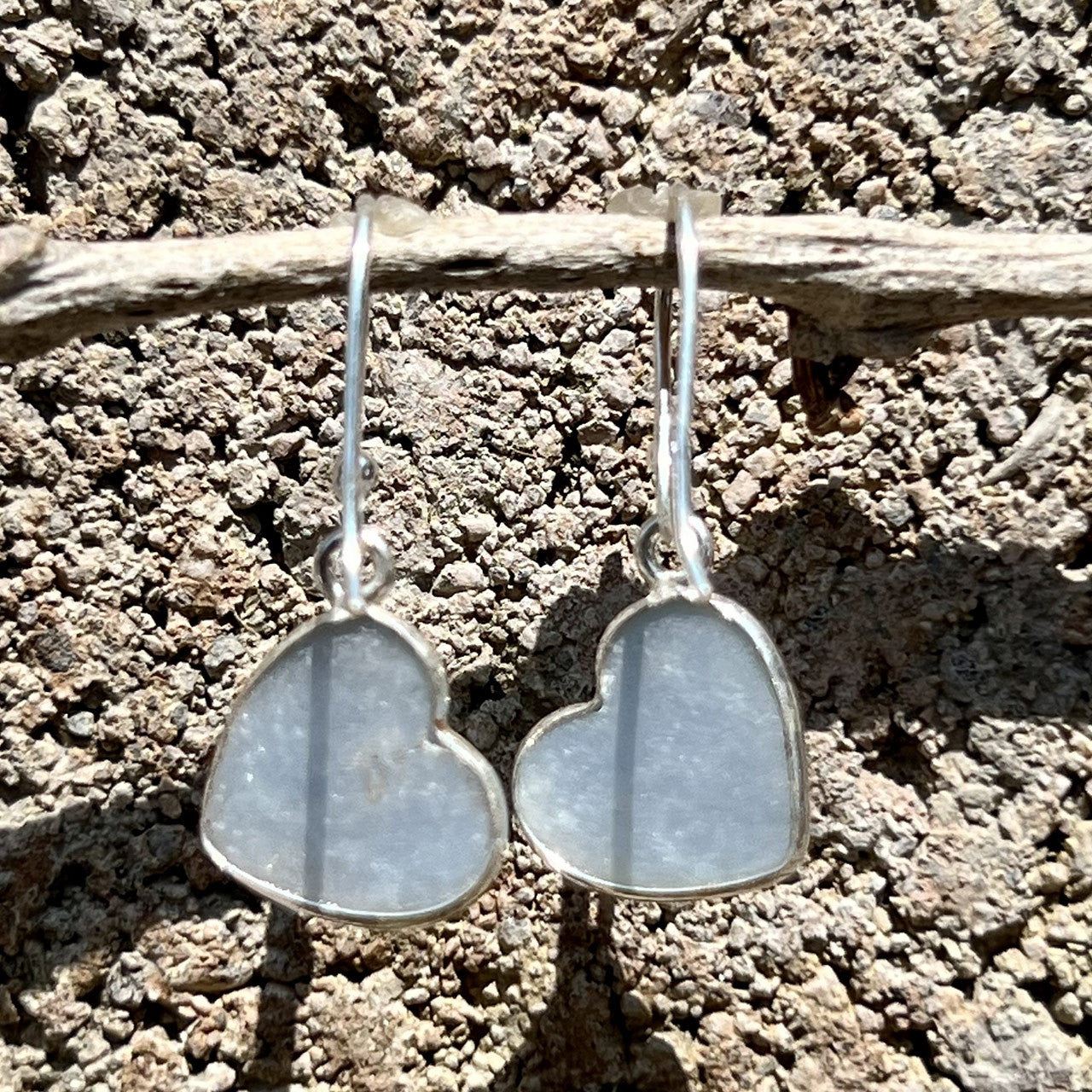 ANGELITE STERLING SILVER DANGLE EARRINGS