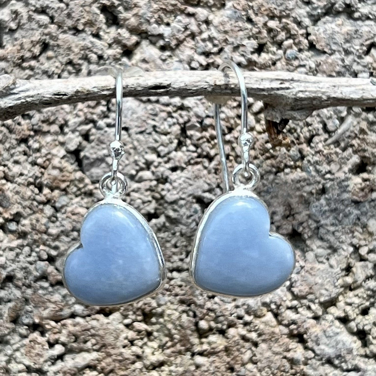 ANGELITE STERLING SILVER DANGLE EARRINGS