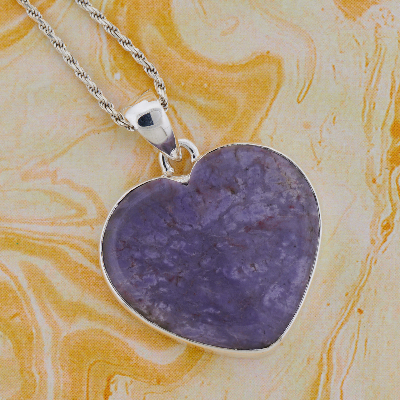 PURPLE JADE STERLING SILVER PENDANT