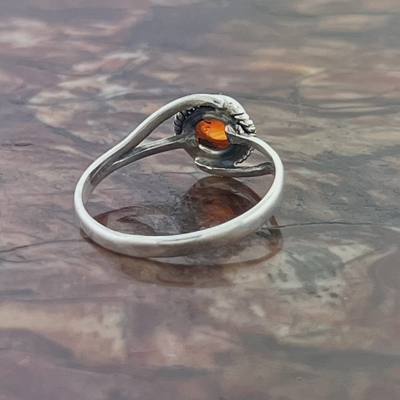 CARNELIAN STERLING SILVER INFINITY RING