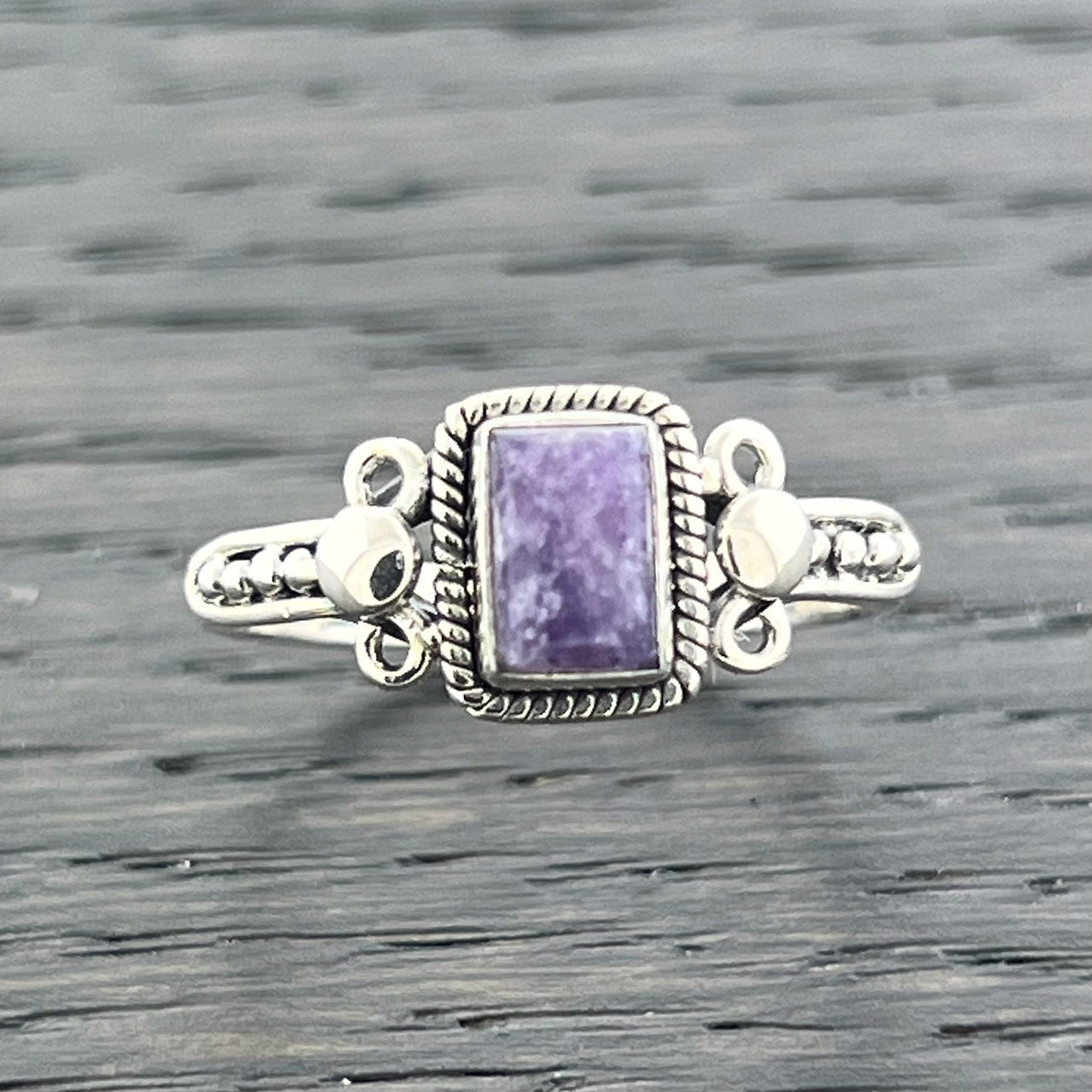 LEPIDOLITE STERLING SILVER ORION RING