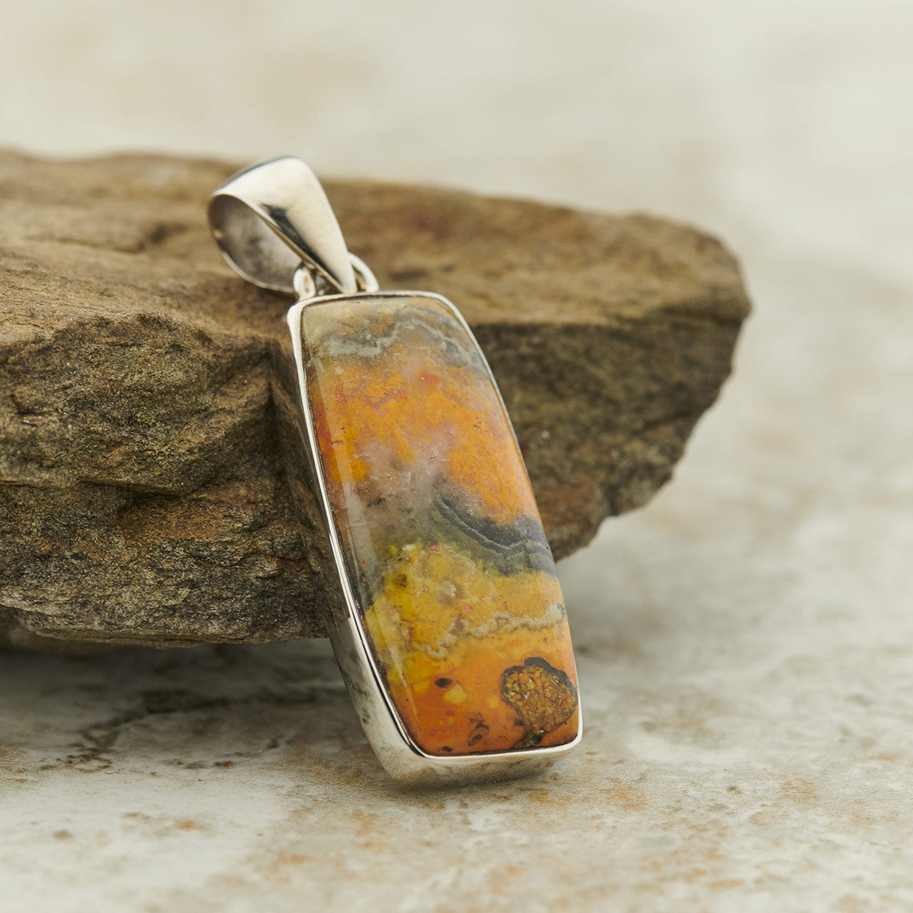 BUMBLEBEE JASPER PENDANT STERLING SILVER