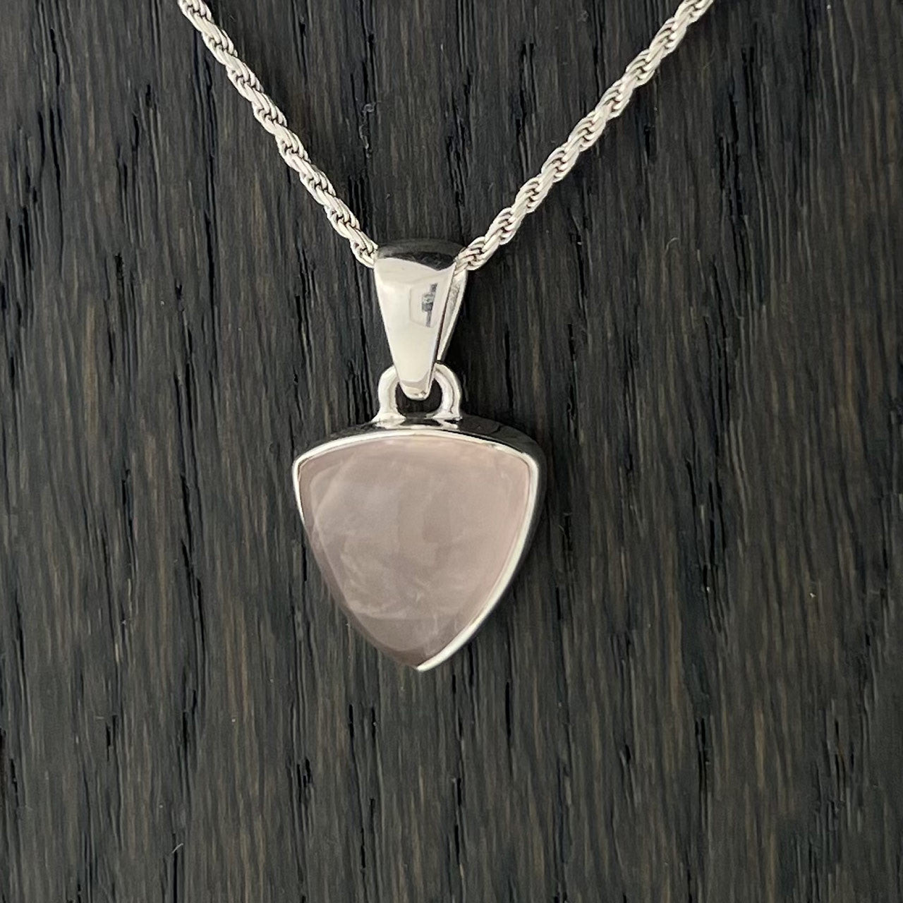 ROSE QUARTZ STERLING SILVER PENDANT