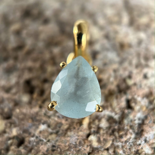 AQUAMARINE PENDANT VERMEIL YELLOW GOLD