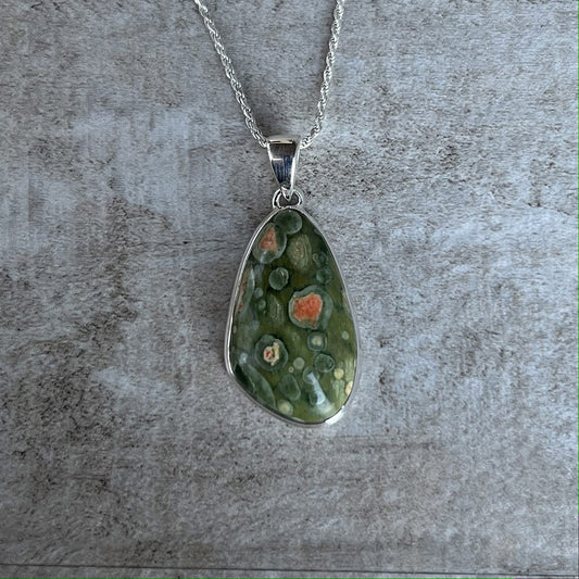 RAINFOREST JASPER PENDANT STERLING SILVER