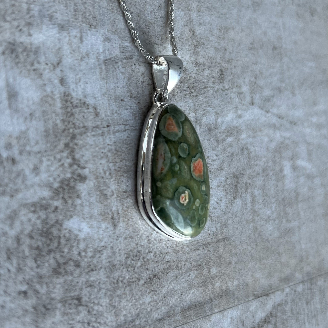 RAINFOREST JASPER PENDANT STERLING SILVER