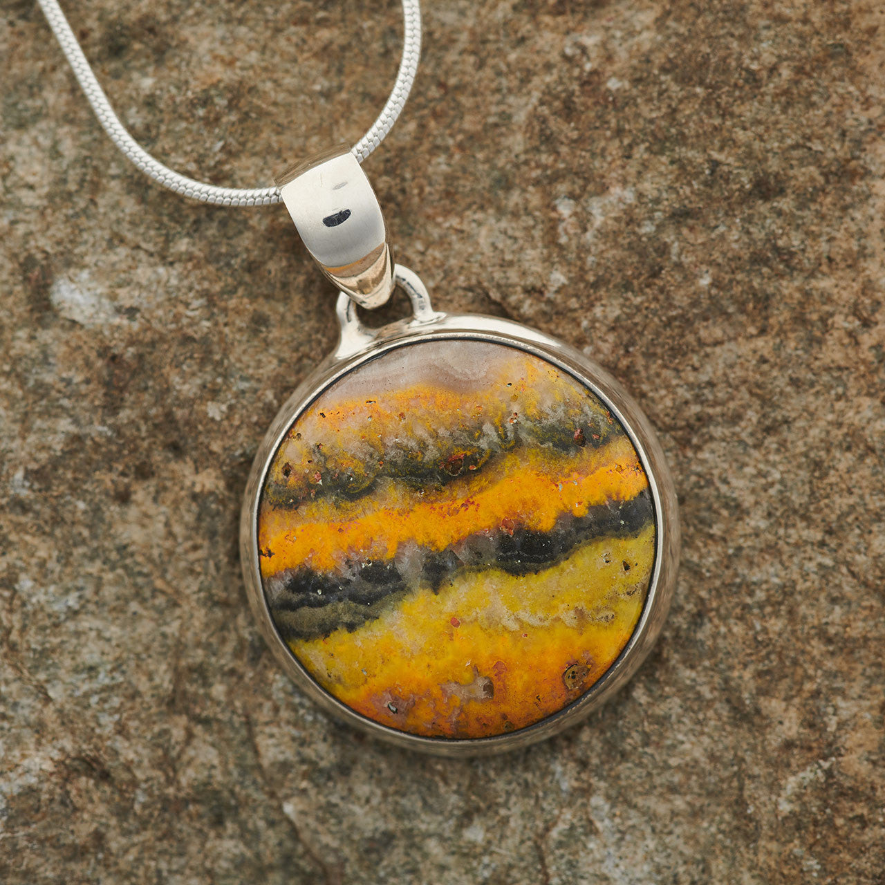 BUMBLEBEE JASPER PENDANT STERLING SILVER