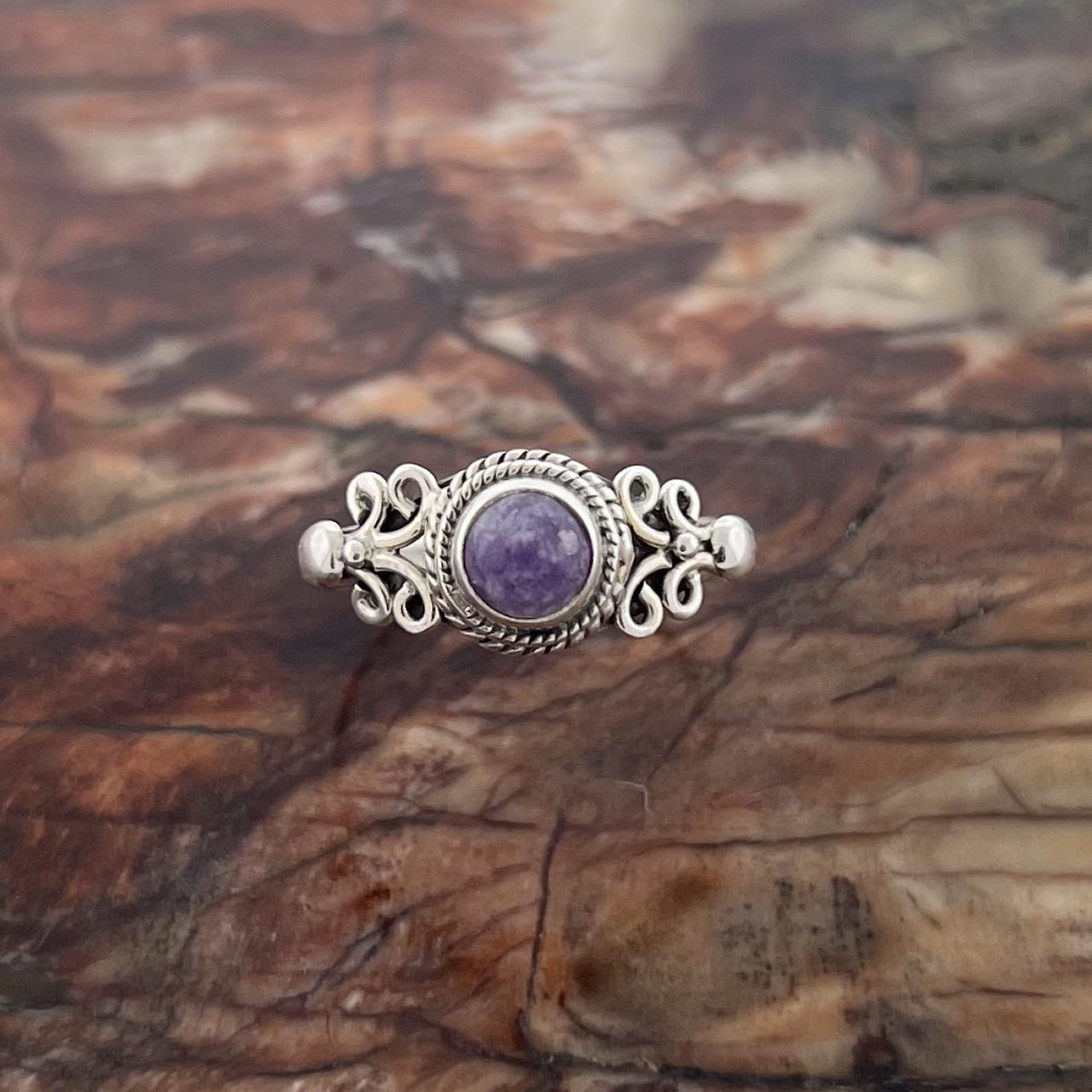 LEPIDOLITE STERLING SILVER EDEN RING