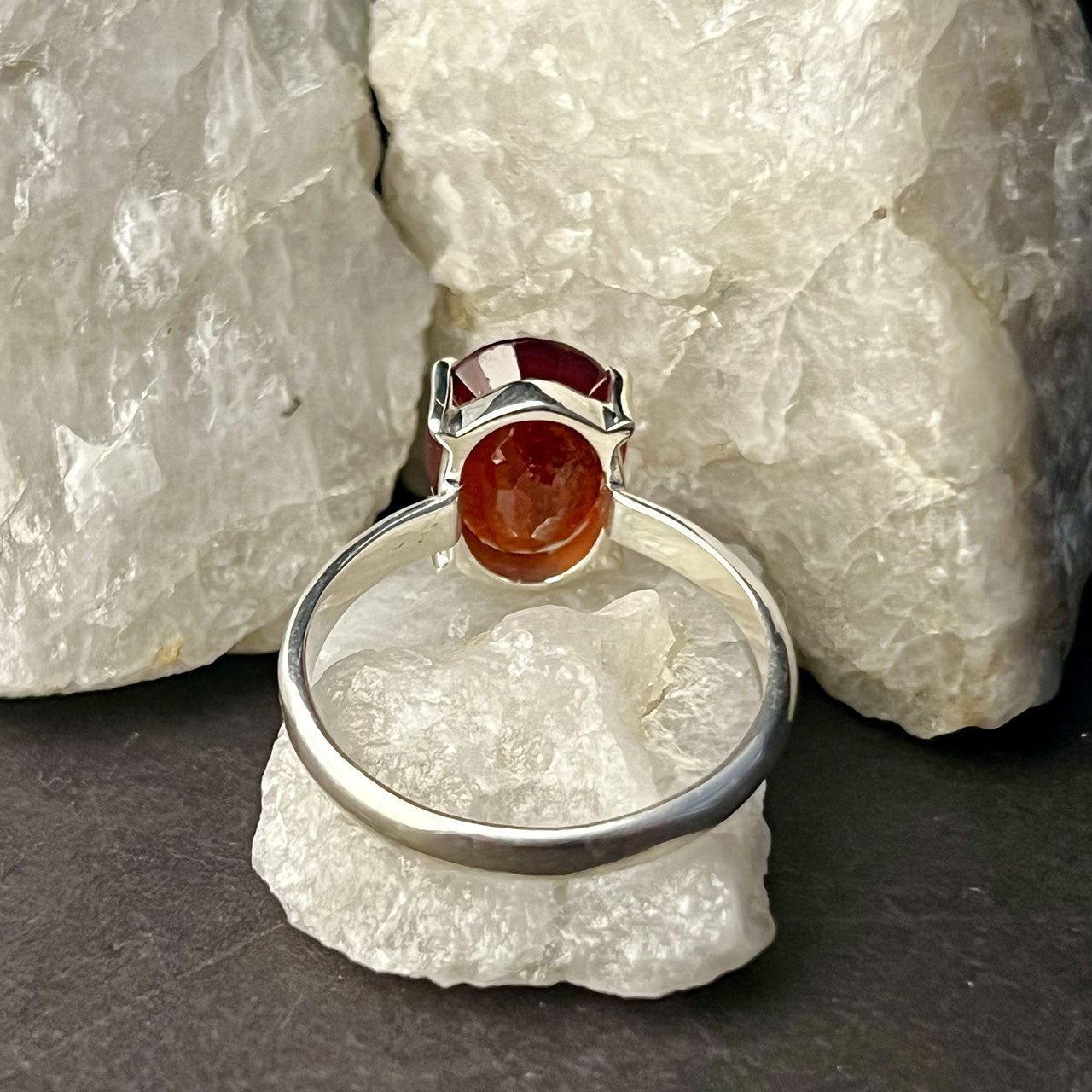 HESSONITE GARNET RING