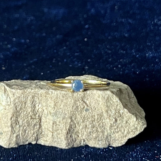 NATURAL BLUE SAPPHIRE RINGS VERMEIL YELLOW GOLD