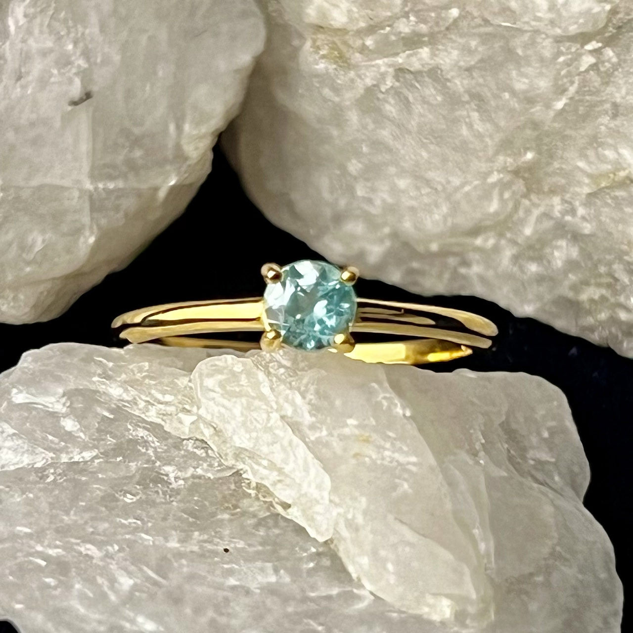 APATITE RING VERMEIL YELLOW GOLD