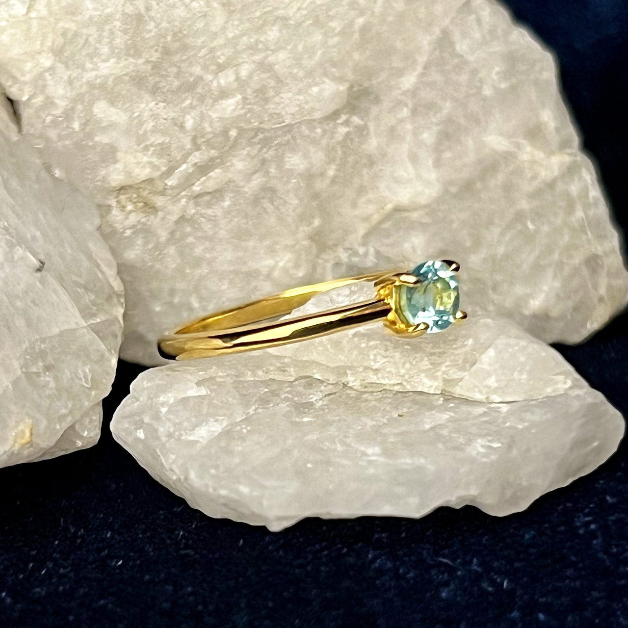 APATITE RING VERMEIL YELLOW GOLD