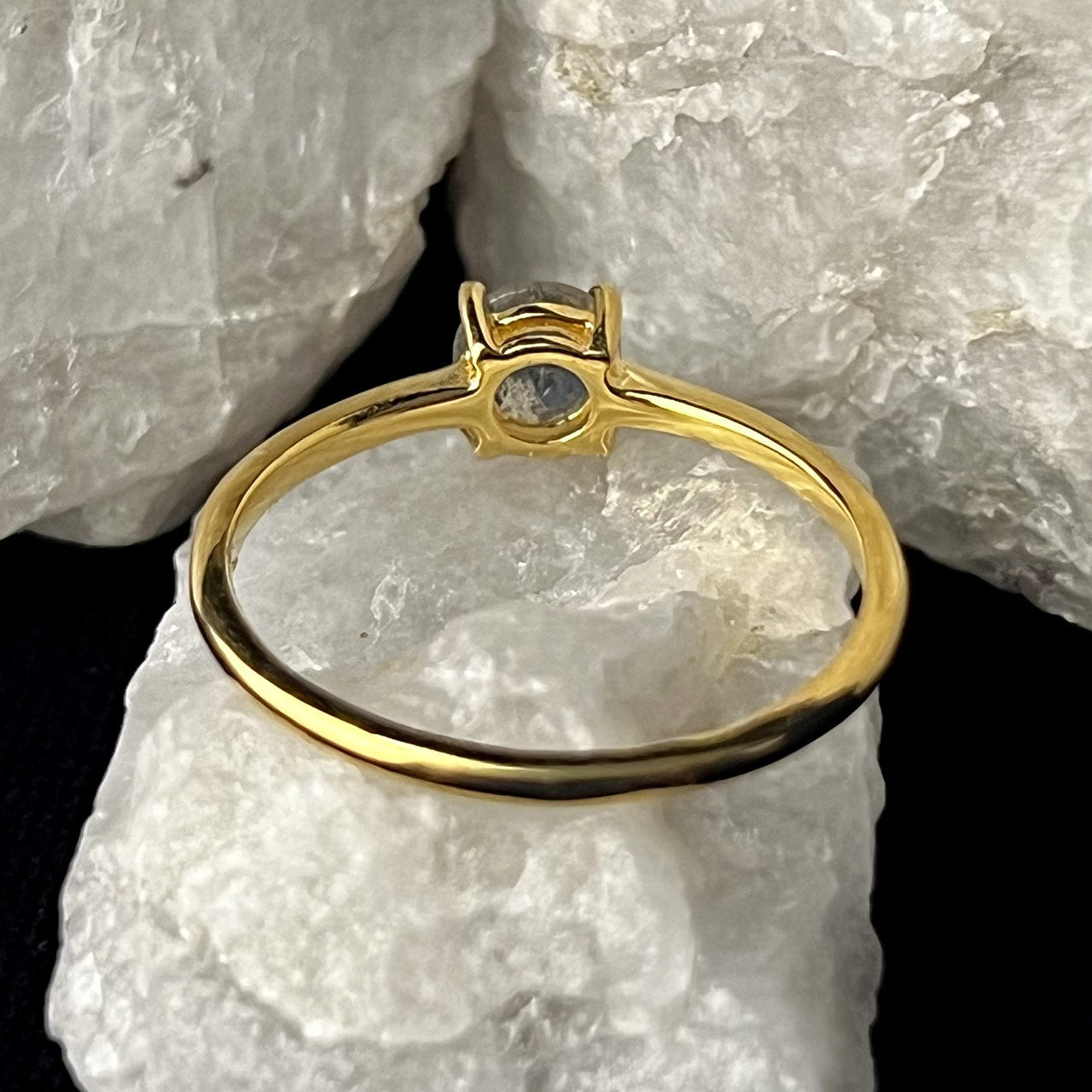 LABRADORITE RING VERMEIL YELLOW GOLD