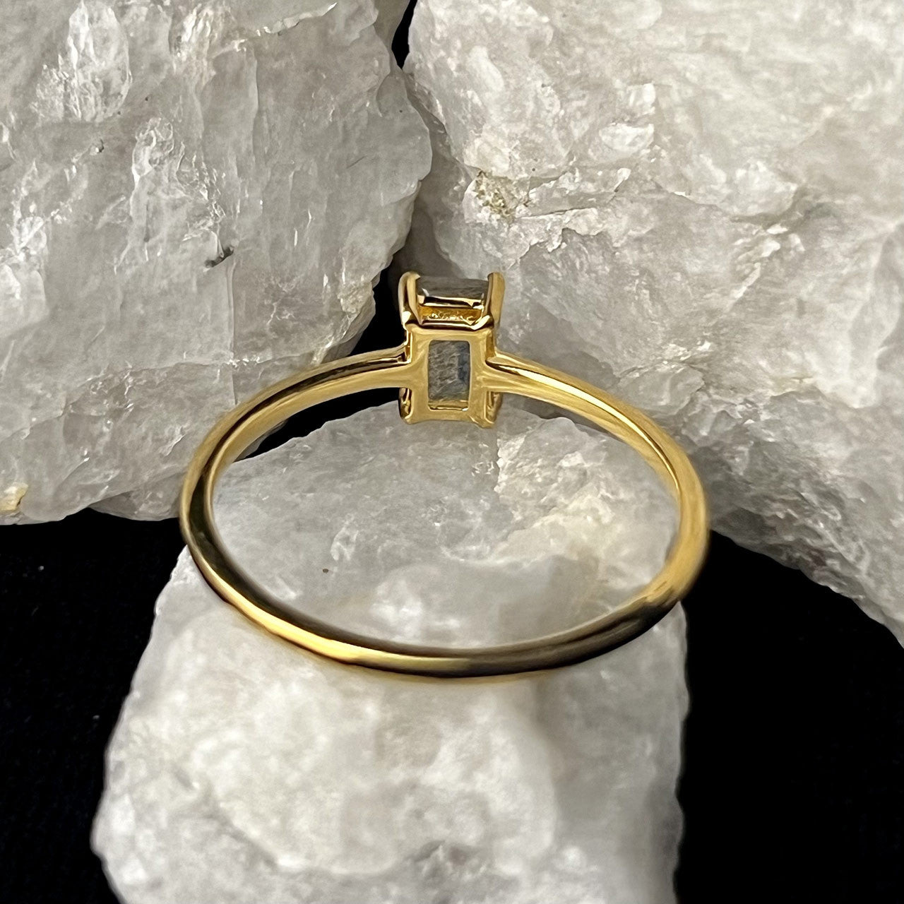 LABRADORITE RINGS VERMEIL YELLOW GOLD