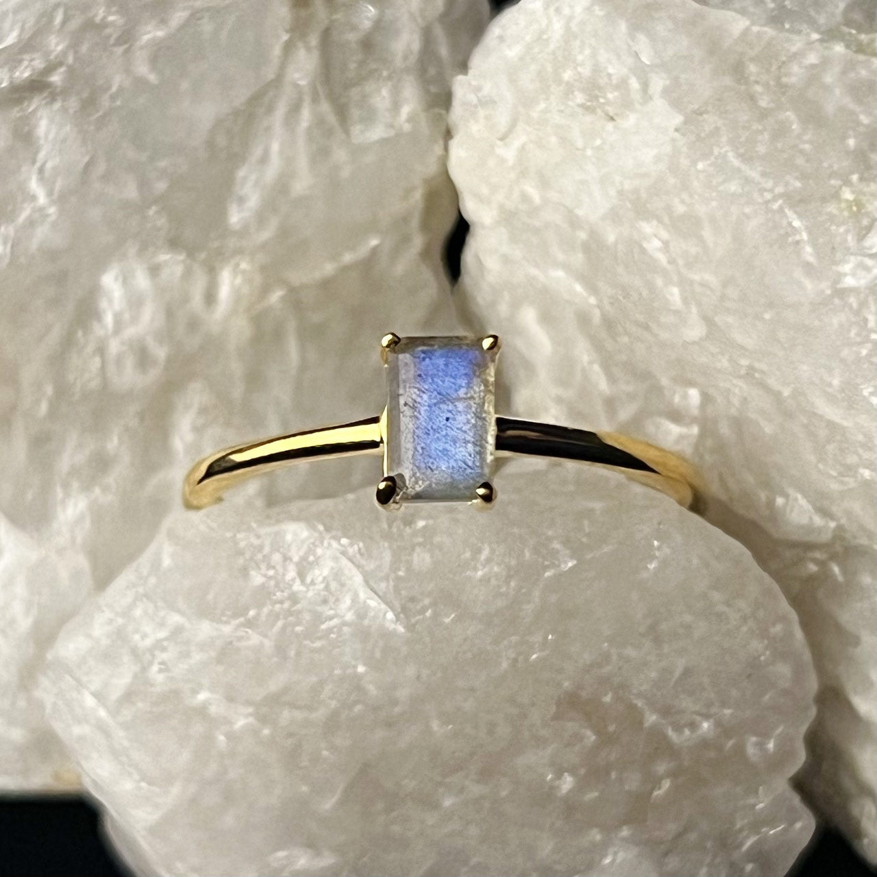 LABRADORITE RINGS VERMEIL YELLOW GOLD