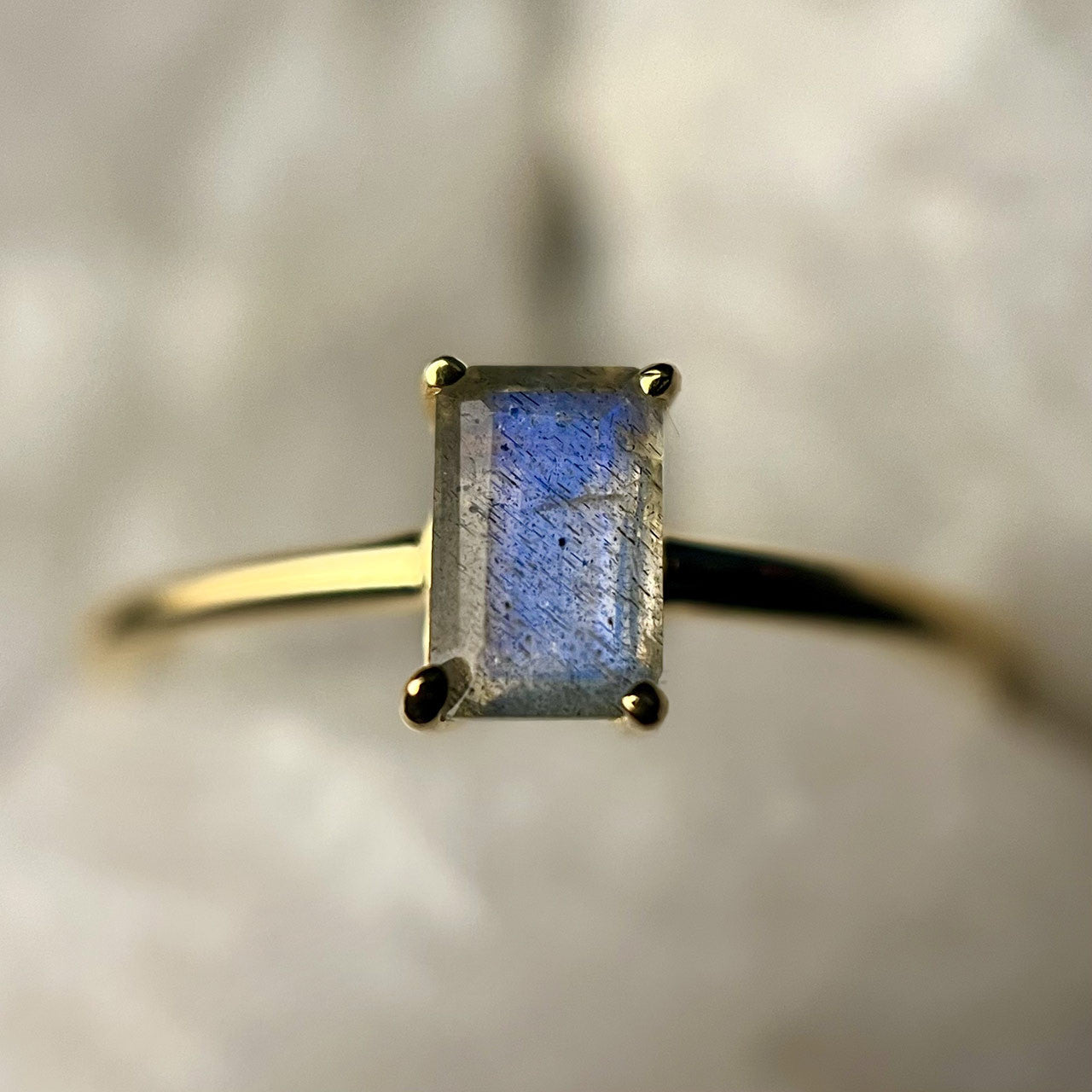 LABRADORITE RINGS VERMEIL YELLOW GOLD