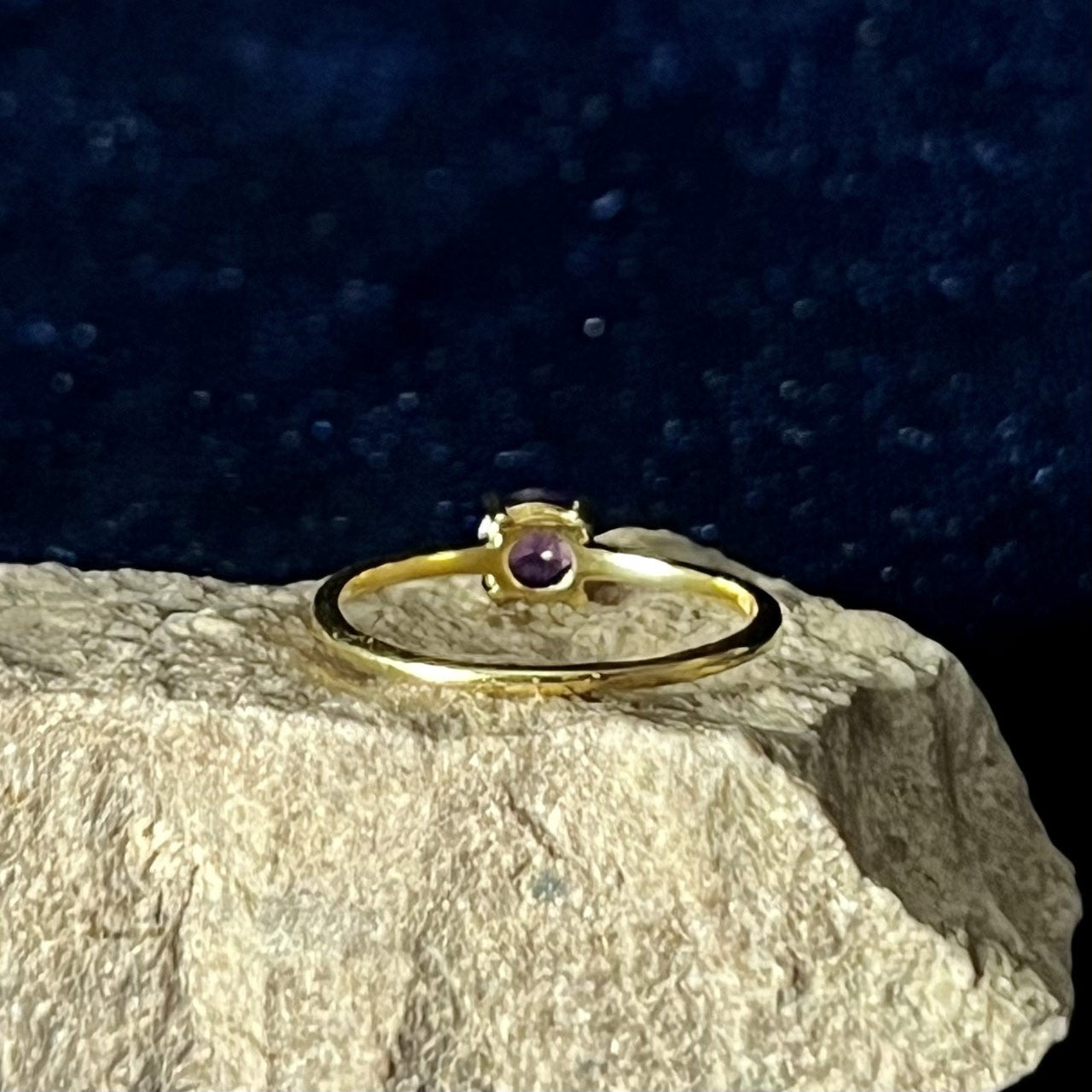 AMETHYST RING VERMEIL YELLOW GOLD