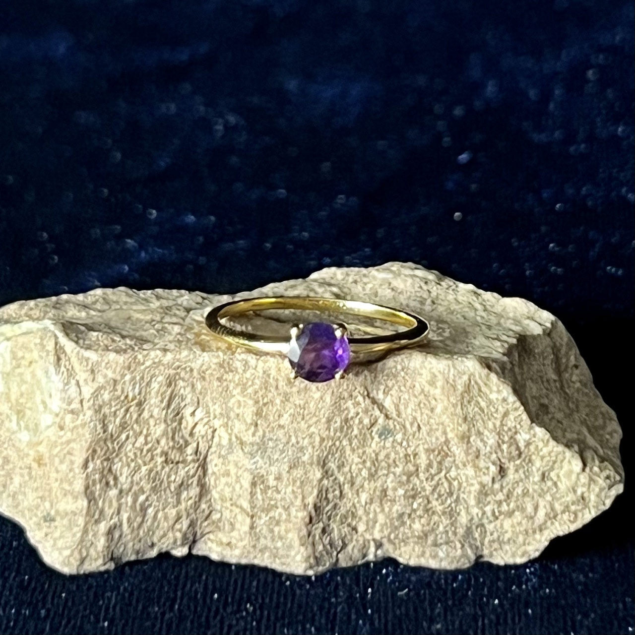 AMETHYST RING VERMEIL YELLOW GOLD