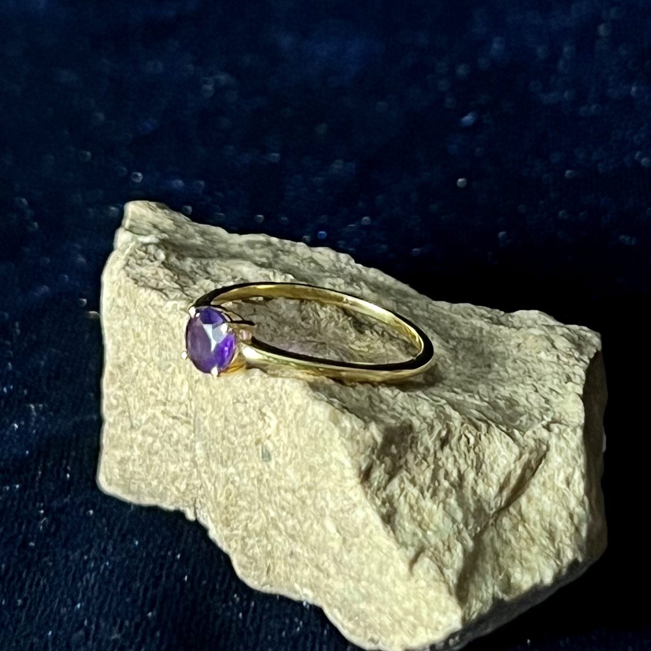 AMETHYST RING VERMEIL YELLOW GOLD