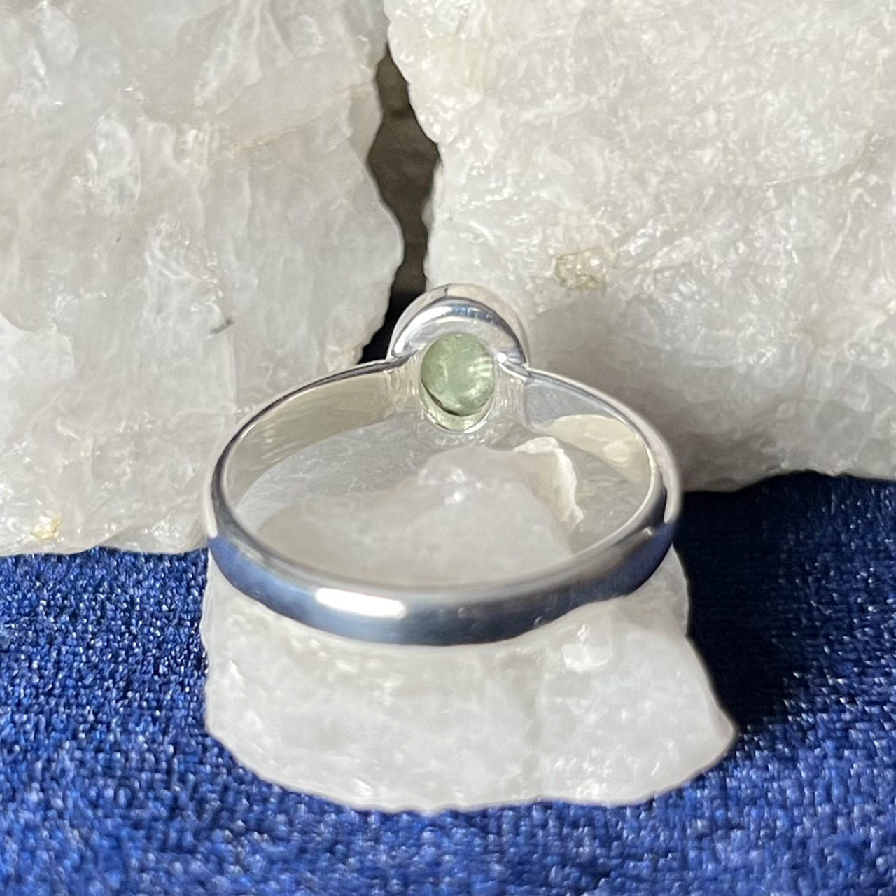 GREEN KYANITE RING SIZE STERLING SILVER