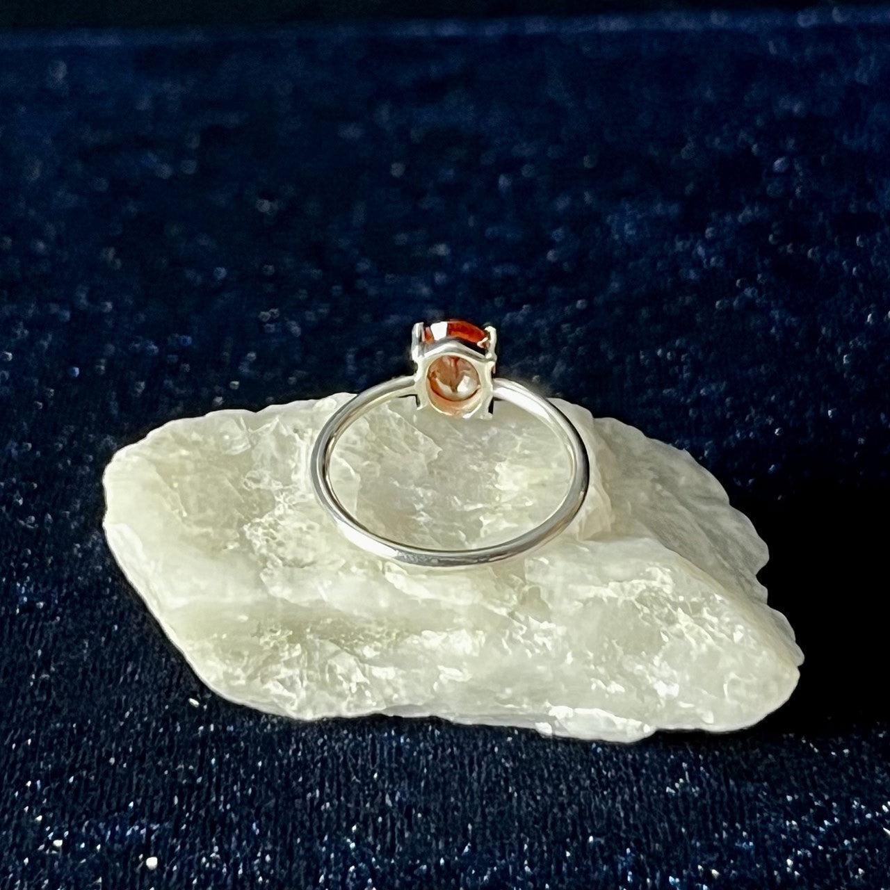 ORANGE KYANITE RING STERLING SILVER