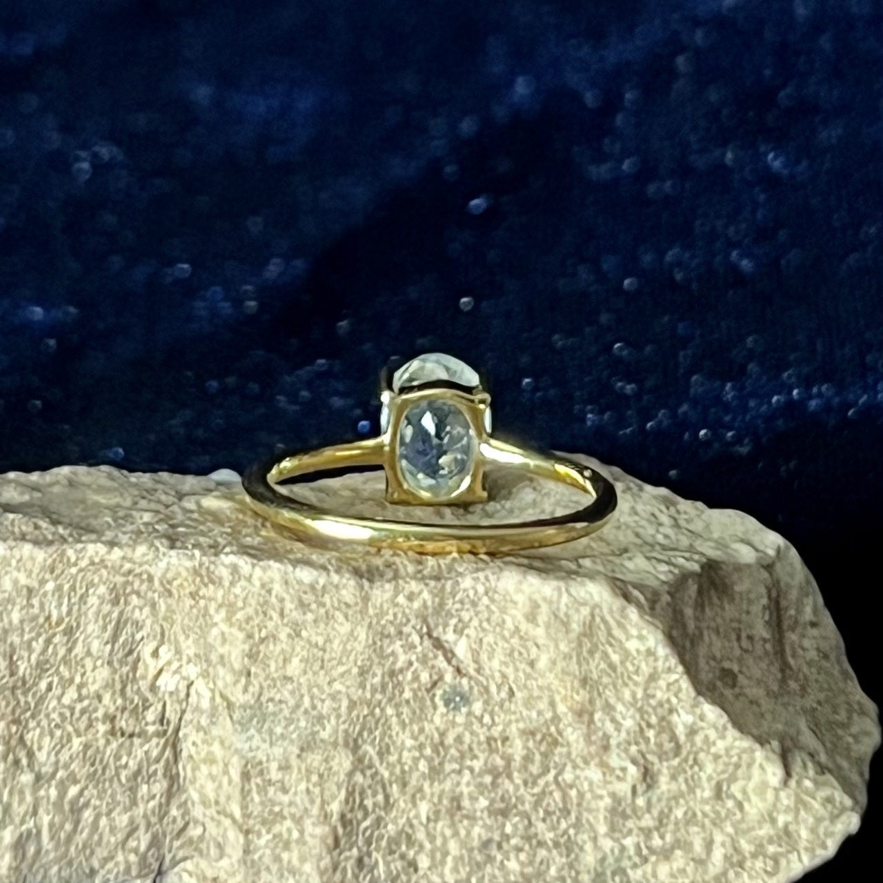 AQUAMARINE RING VERMEIL GOLD