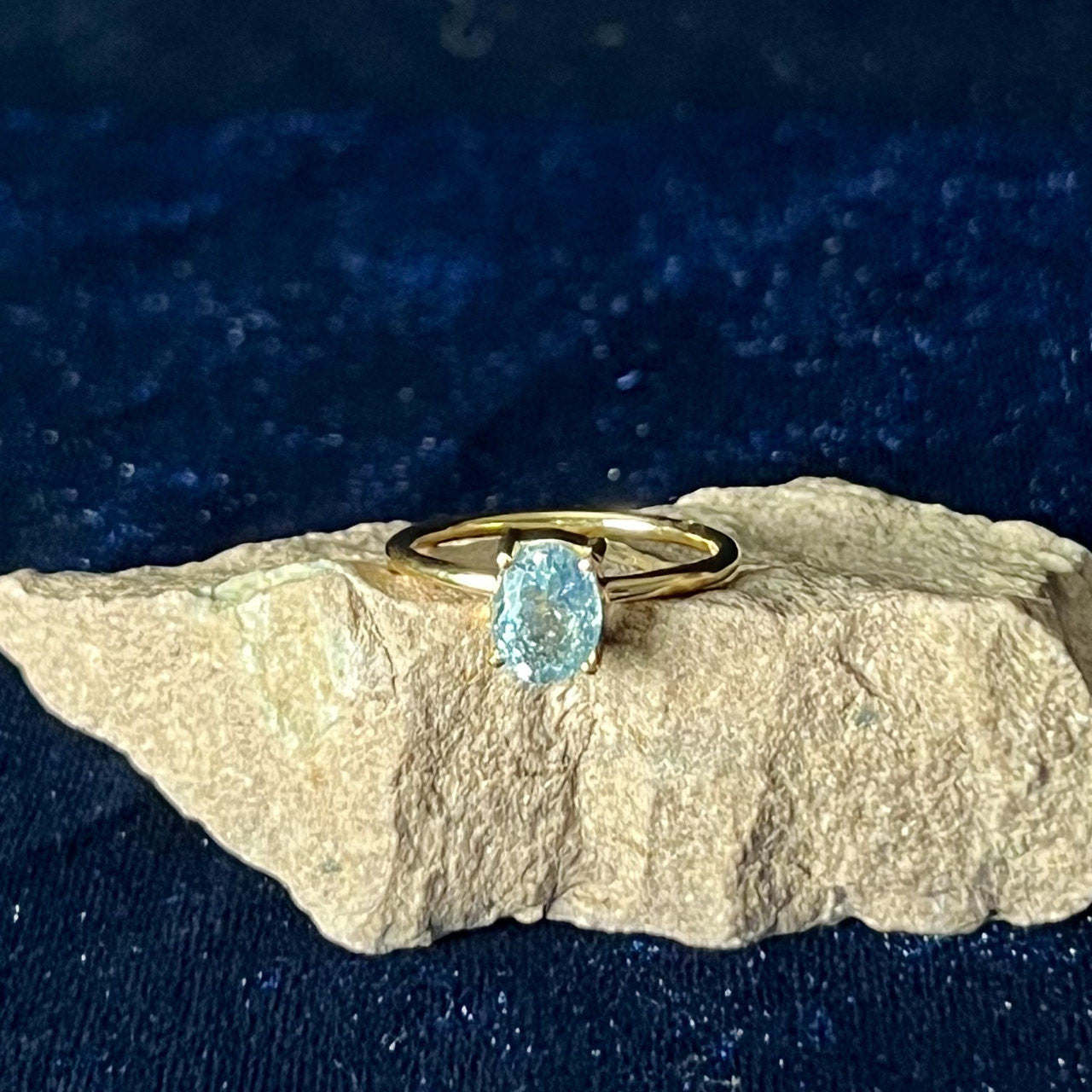 AQUAMARINE RING VERMEIL GOLD