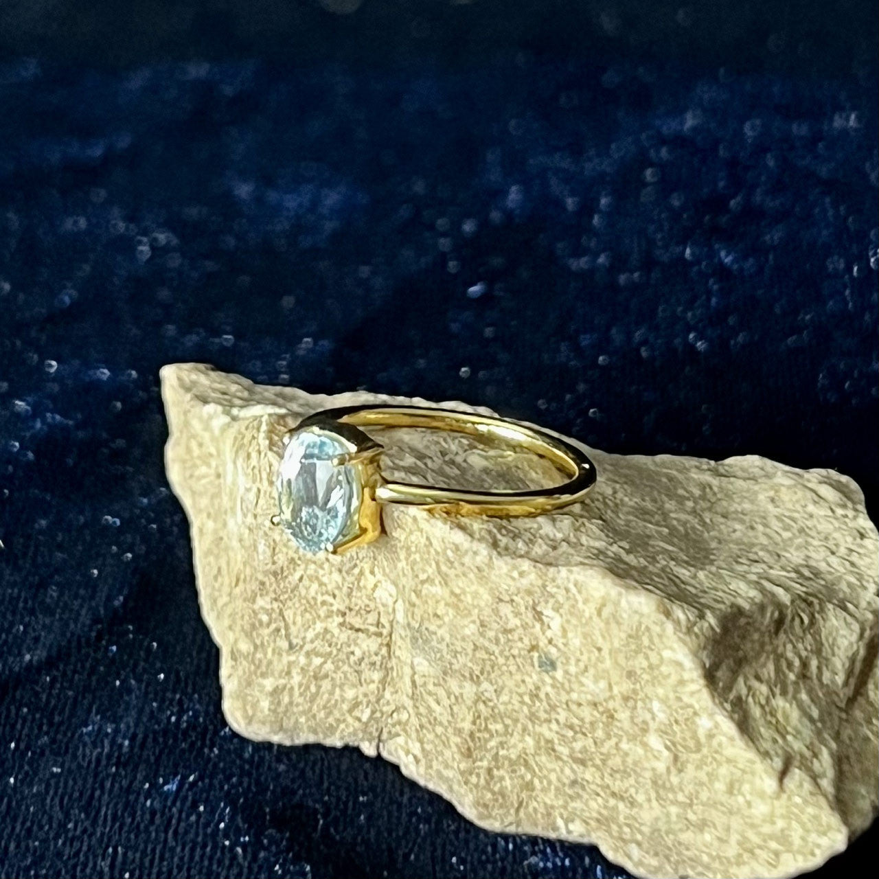 AQUAMARINE RING VERMEIL GOLD