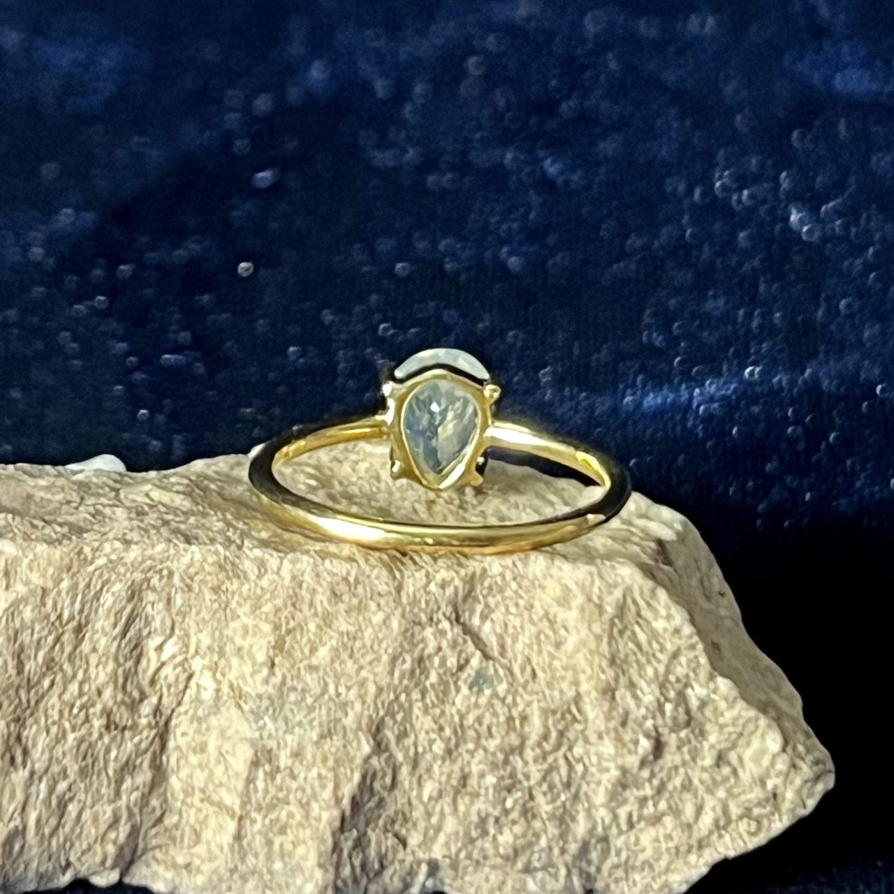 AQUAMARINE RING VERMEIL GOLD