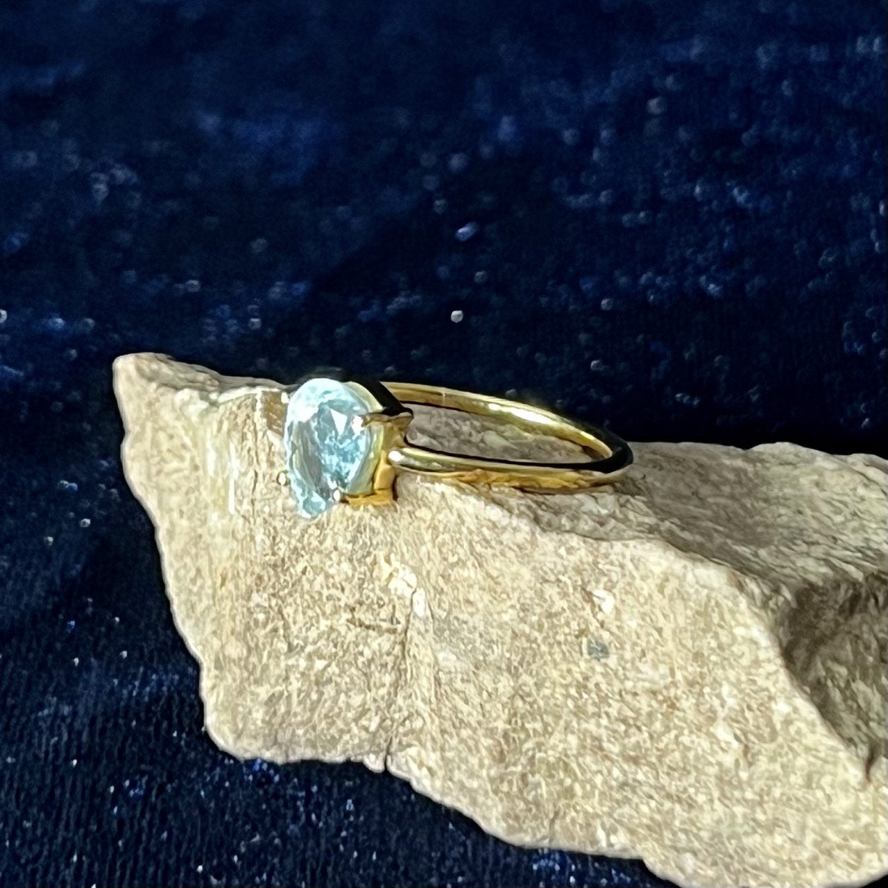 AQUAMARINE RING VERMEIL GOLD