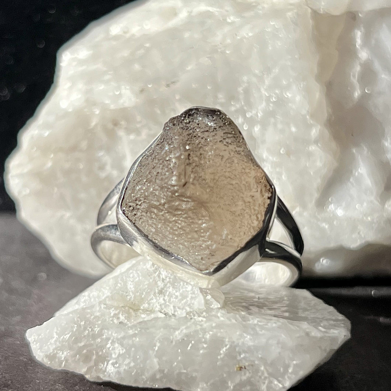 COLUMBIAN TEKTITE RING STERLING SILVER